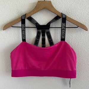 Victoria's Secret Victoria Sport Super Strappy Spellout Sports Bra Hot Pink L